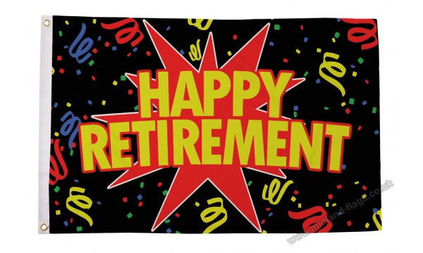 Happy Retirement Black Flag